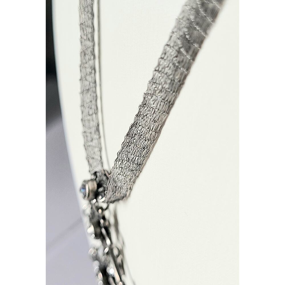 Liz Palacios Vintage Swarovski Crystal Chandelier Necklace Silver